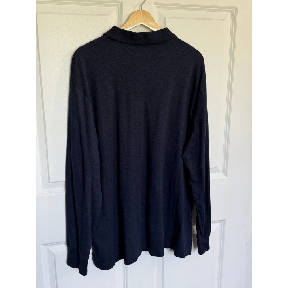 Polo Ralph Lauren XXL Men's Navy Long Sleeve Polo Shirt Classic Fit Cotton $125